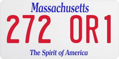 MA license plate 272OR1