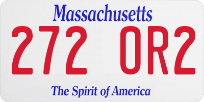MA license plate 272OR2