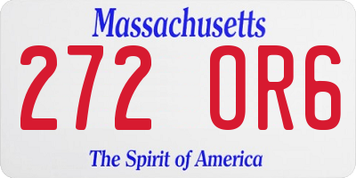 MA license plate 272OR6