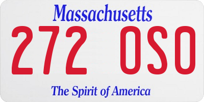 MA license plate 272OS0