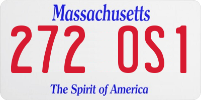 MA license plate 272OS1