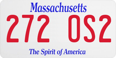 MA license plate 272OS2