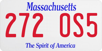 MA license plate 272OS5