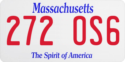 MA license plate 272OS6
