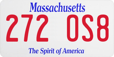 MA license plate 272OS8