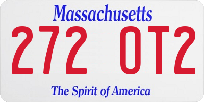 MA license plate 272OT2