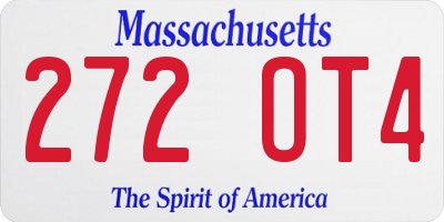 MA license plate 272OT4