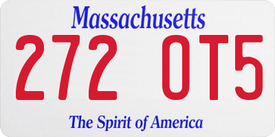 MA license plate 272OT5