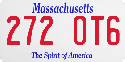 MA license plate 272OT6