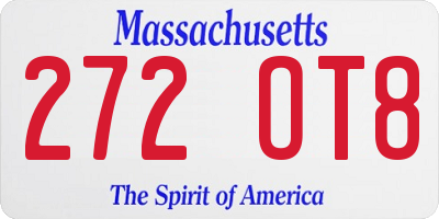 MA license plate 272OT8
