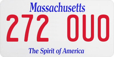 MA license plate 272OU0