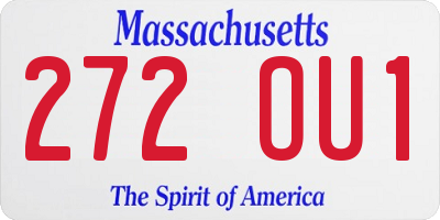 MA license plate 272OU1