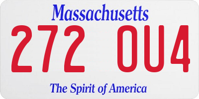 MA license plate 272OU4