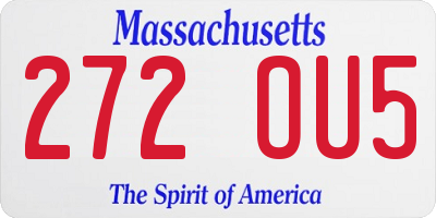 MA license plate 272OU5