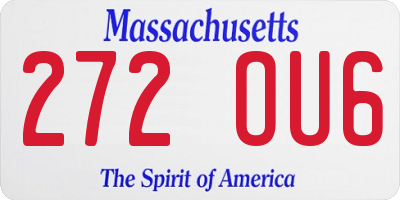 MA license plate 272OU6