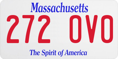 MA license plate 272OV0