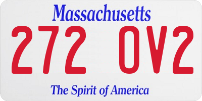 MA license plate 272OV2