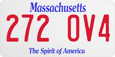 MA license plate 272OV4