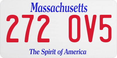 MA license plate 272OV5