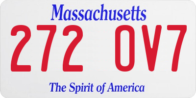 MA license plate 272OV7