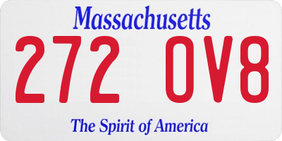 MA license plate 272OV8