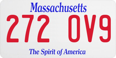 MA license plate 272OV9