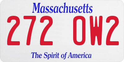MA license plate 272OW2