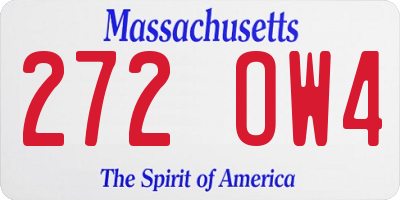 MA license plate 272OW4