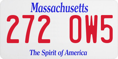 MA license plate 272OW5