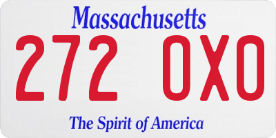 MA license plate 272OX0