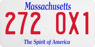 MA license plate 272OX1