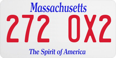 MA license plate 272OX2