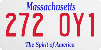 MA license plate 272OY1