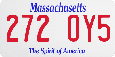 MA license plate 272OY5
