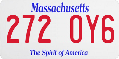 MA license plate 272OY6