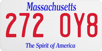 MA license plate 272OY8