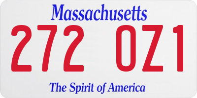 MA license plate 272OZ1