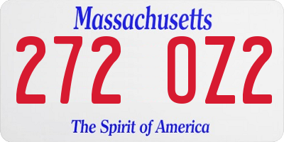MA license plate 272OZ2