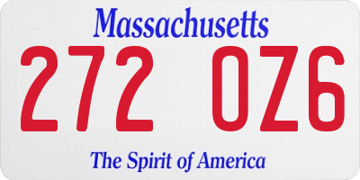 MA license plate 272OZ6