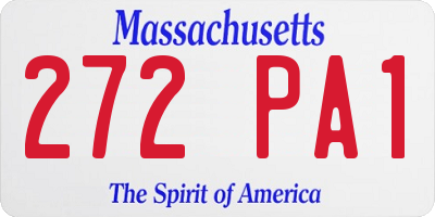 MA license plate 272PA1