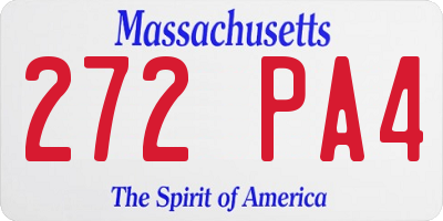 MA license plate 272PA4