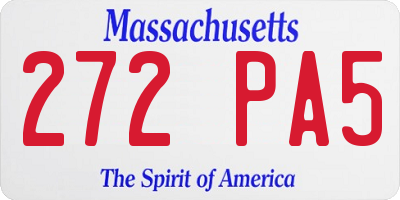 MA license plate 272PA5