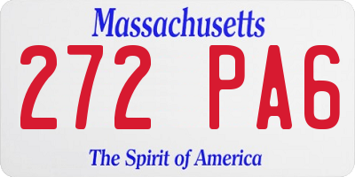 MA license plate 272PA6
