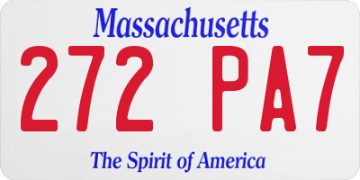 MA license plate 272PA7