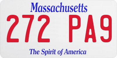 MA license plate 272PA9