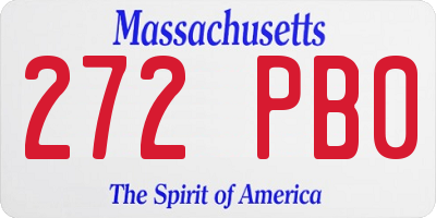 MA license plate 272PB0