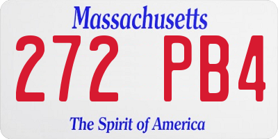 MA license plate 272PB4