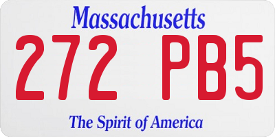 MA license plate 272PB5