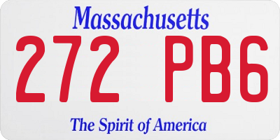 MA license plate 272PB6