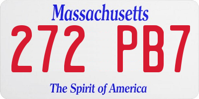 MA license plate 272PB7